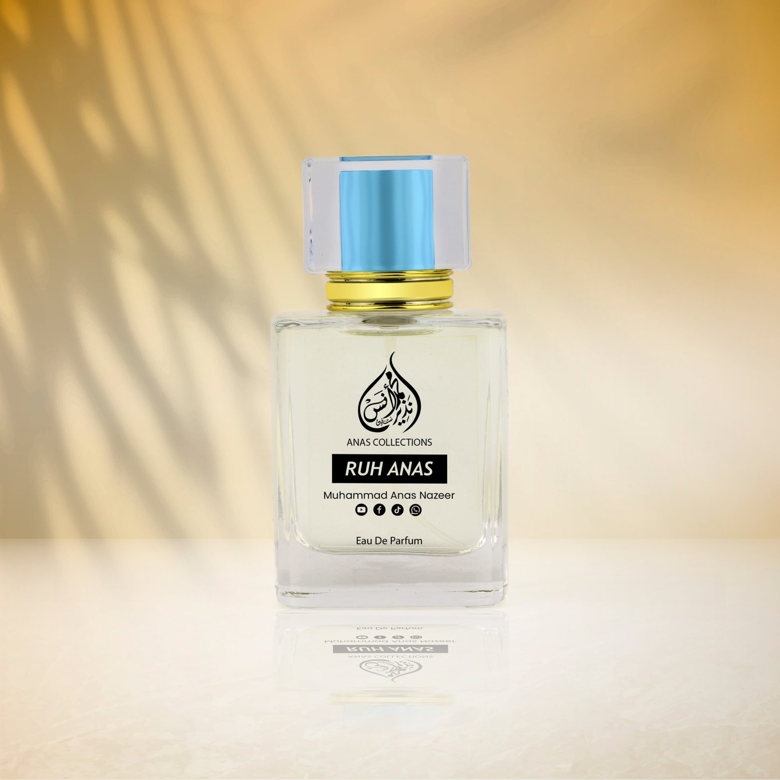 Ruh Anas Eau De Parfum official glass bottle display.